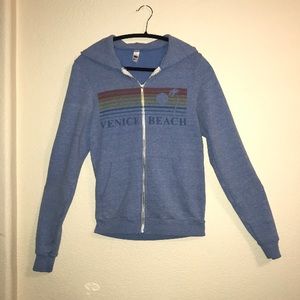 Blue Venice beach zip up
